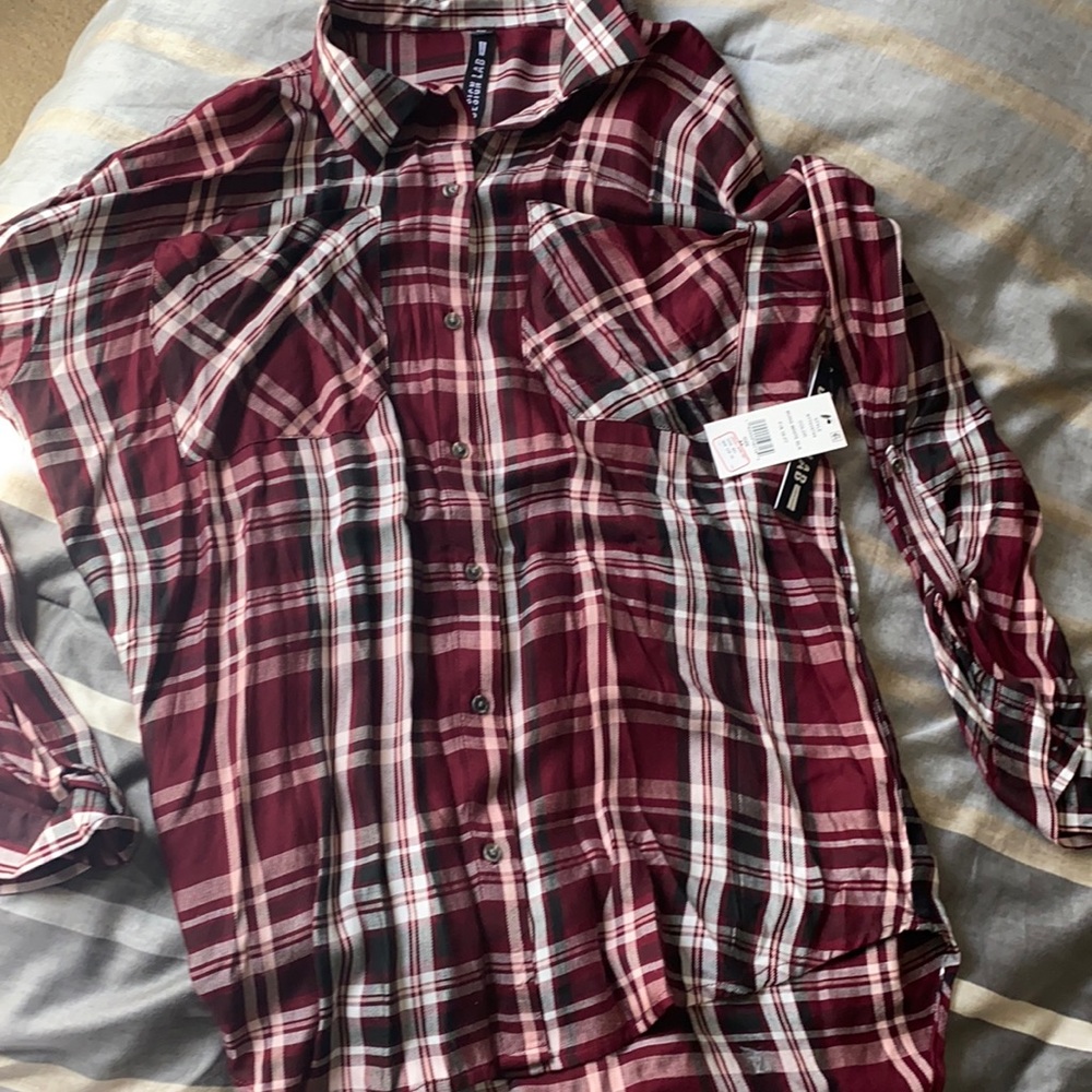 Design lab button down blouse flannel